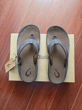 Olukai 'Ohana Men's Beach Sandals - Dark Java / Ray